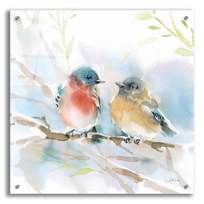 «Bluebird pair in Spring» par Katrina Pete - impression sans cadre