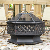 28Inch 33Inch Hexagonal Outdoor Wood Burning Fire Pit