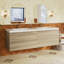 Meuble-lavabo mural double de 70,9 po avec comptoir en résine de pierre-989016231