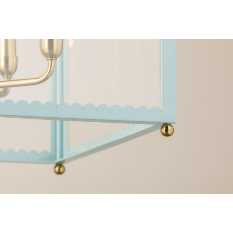 LANTERNE ROSALIE, Bleu, H 27 po x l 17,25 po x P 17,25 po