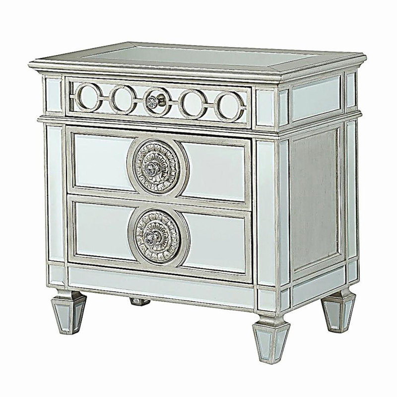 Table de chevet Varian, Argent argent