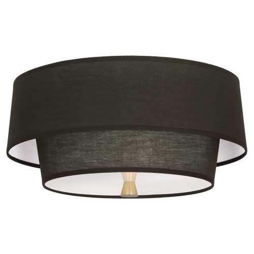 Decker 2 - Light 17" Flush Mount, Modern Brass, Raven Black