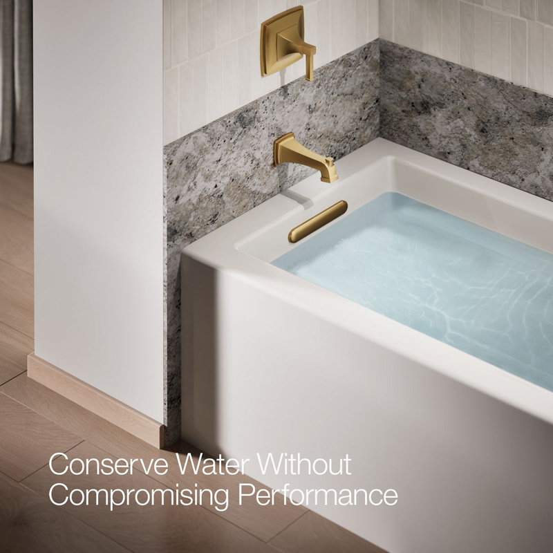 Riff Wall-Mount Diverter Bath Spout, Vibrant Brushed Moderne Brass