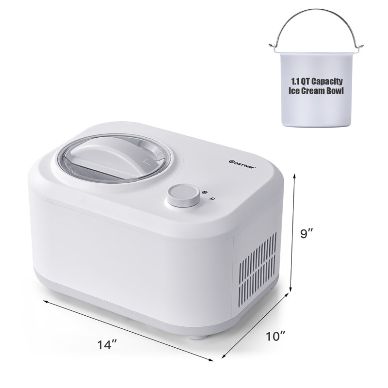 Costway 1.1-Qt. Ice Cream Maker, White
