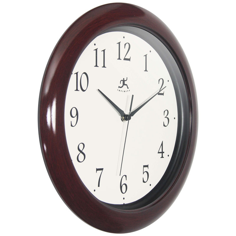 Mahogany-Look Wall Clock, Brown, 13"