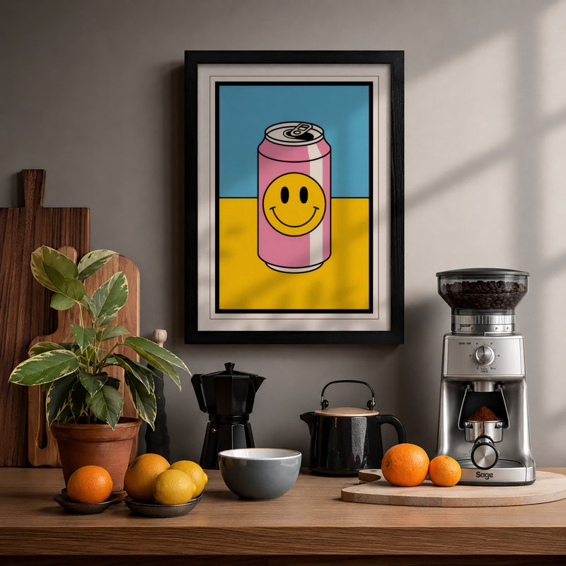 Smiling Can Pop Art - Print, Black, A3 - 42.0 x 29.7 cm