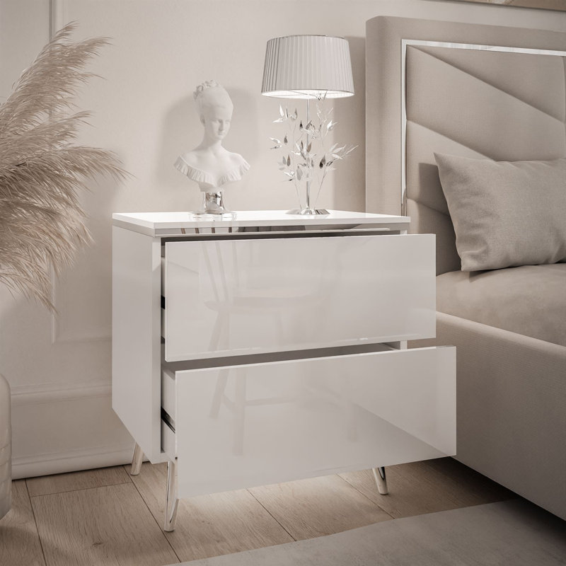 50cm W Manufactured Wood Bedside Table