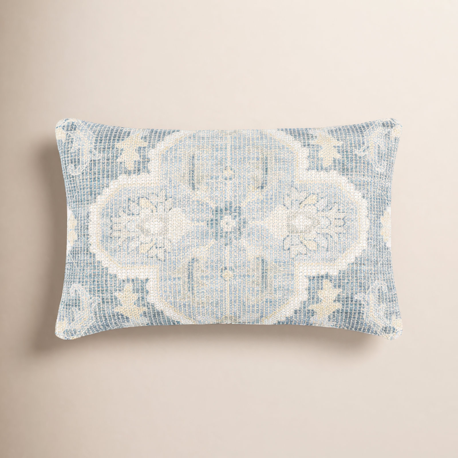 Alain Floral Cotton Lumbar Pillow Cover, Down
