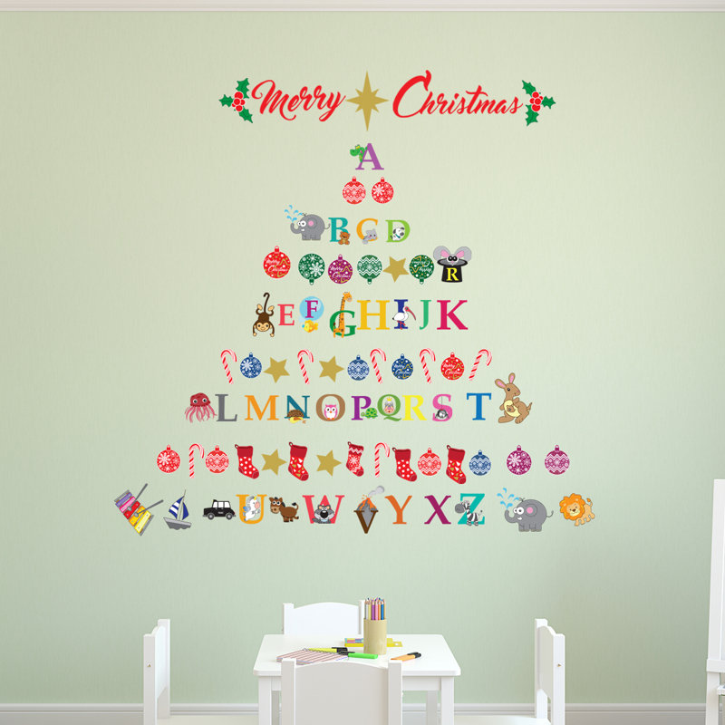 Décalcomanie murale en alphabet joyeux de noël