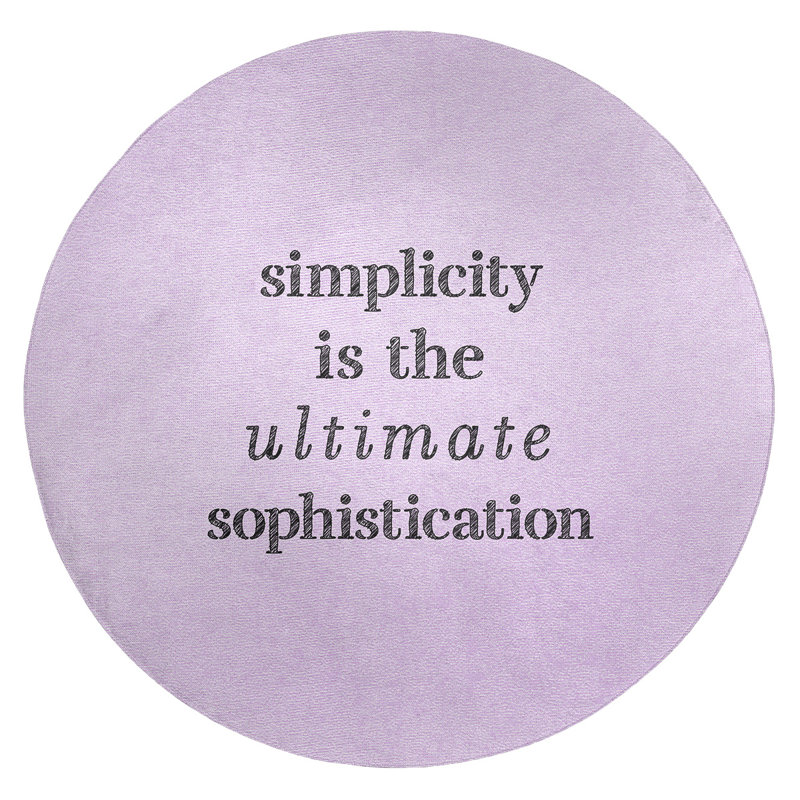 Quotes Chenille Indoor Rug, Round 5'