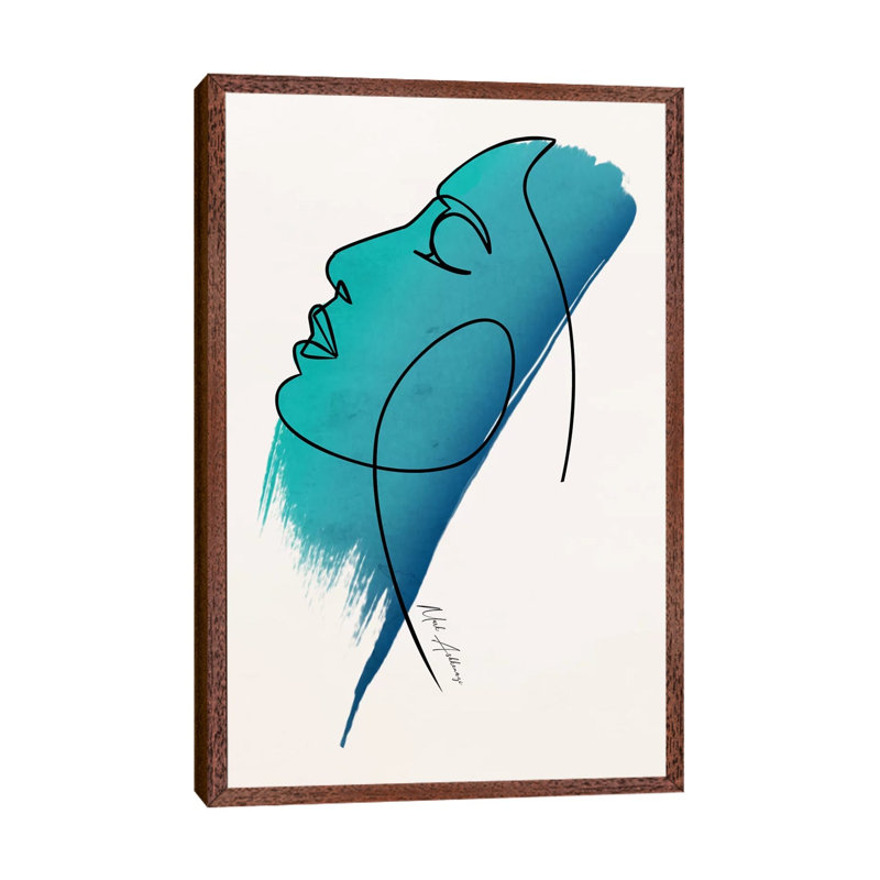 The Face by Mark Ashkenazi - Painting on Canvas, Classic Brown Wood Framed, 101.6cm H x 66.04cm W x 3.81cm D