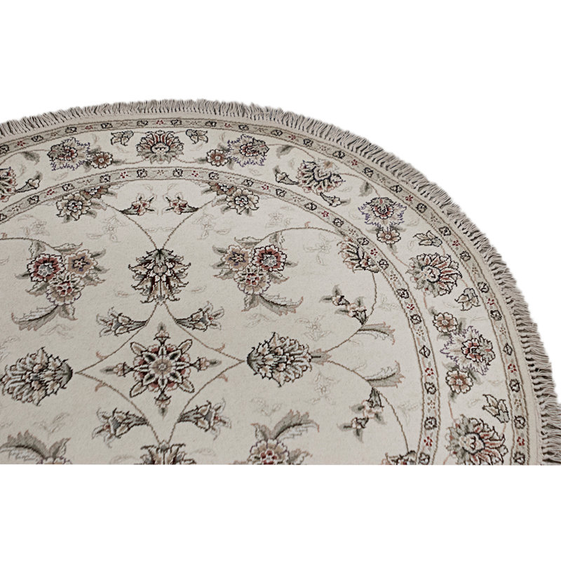 High-Quality Hand-Knotted Ivory Area Rug