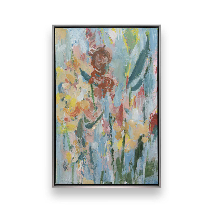 «Impressionist Floral Abstract I» par Ethan Harper, reproduction d'art, 16"H x 12" W, Argent argent