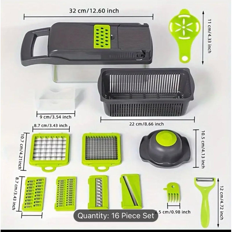 Vegetable Chopper with Container 16 in1 for Kitchen