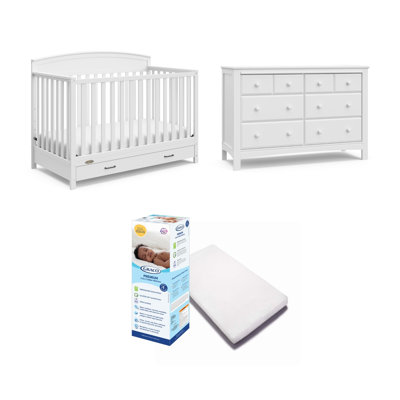 Ensemble de lit de bébé convertible 5-en-1 avec tiroir, commode 6 tiroirs Benton et ensemble de chambre de bébé Benton
