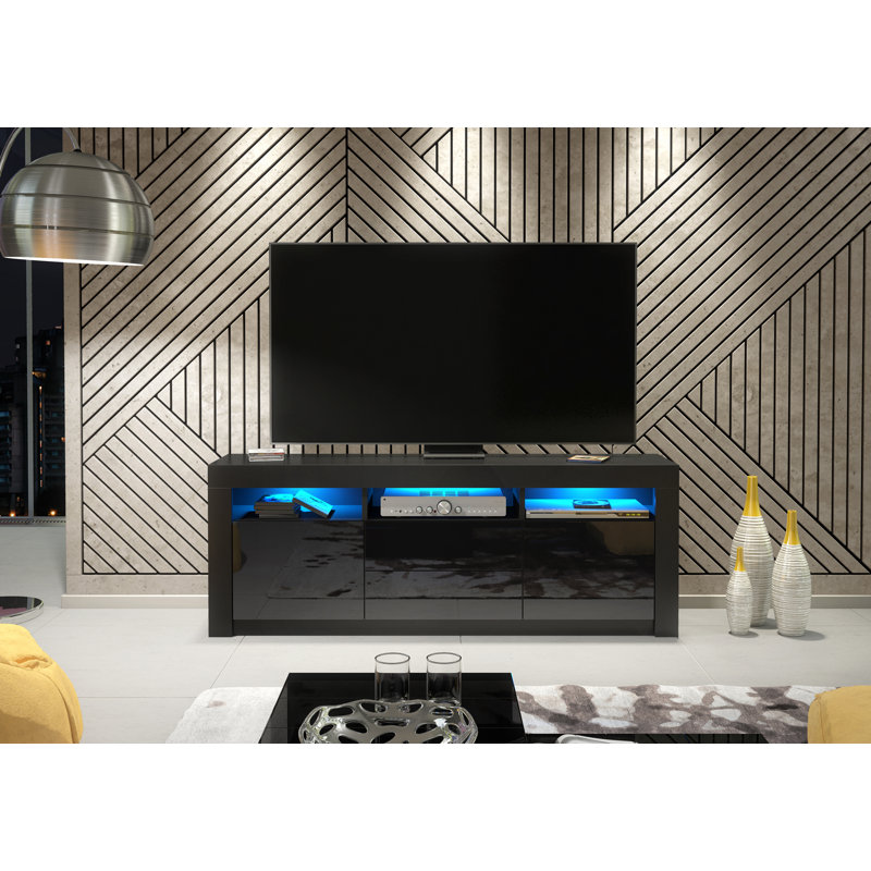 Archivaldo Unfinished TV Stand for TVs up to 48", Black