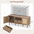 Boho TV Stand for 60 Inch TV with Cabinets, Storage Shelf, Drawer, PE Rattan Doors