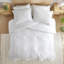 Ensemble d'édredon 3 pièces gigogne capitonné en jacquard blanc Gigi-111192728-111192730