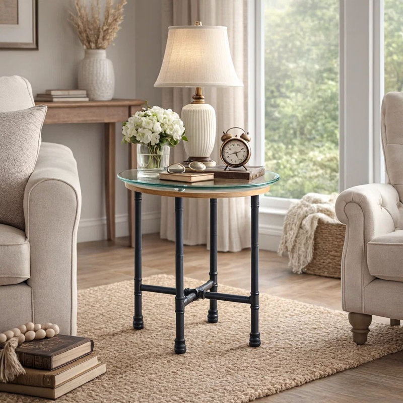 Table de bout en verre Welden