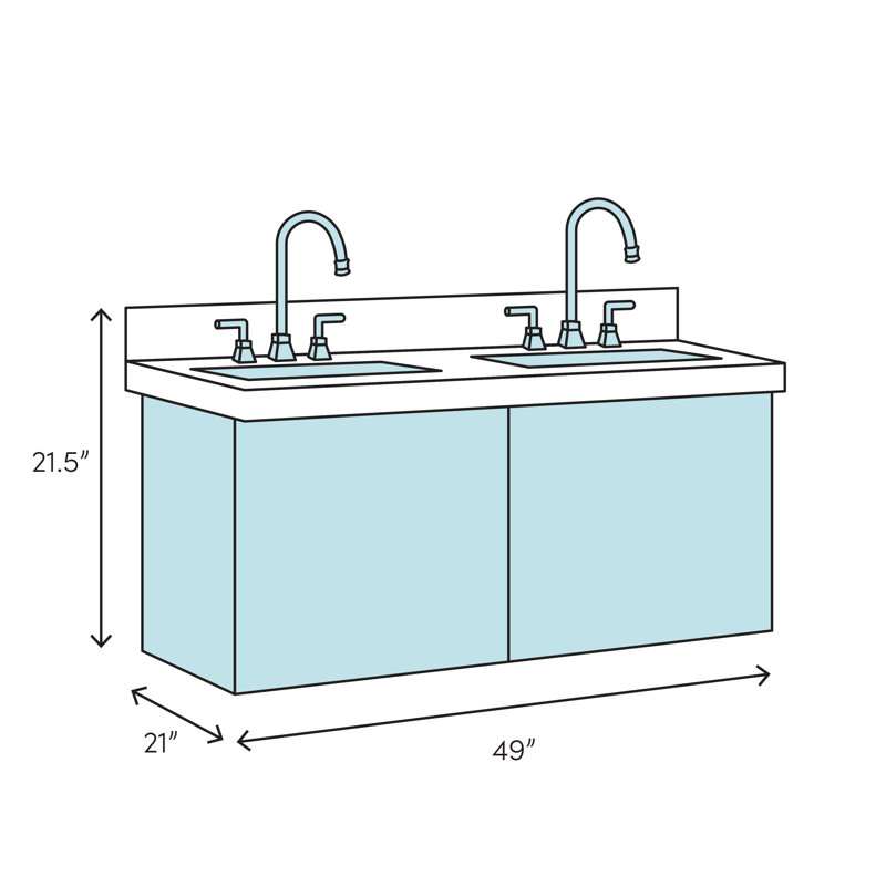 Ensemble de meuble-lavabo double 49 po, Érable, Non