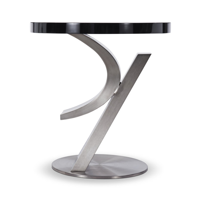 Table de bout à piédestal Bergamot, Acier inoxydable