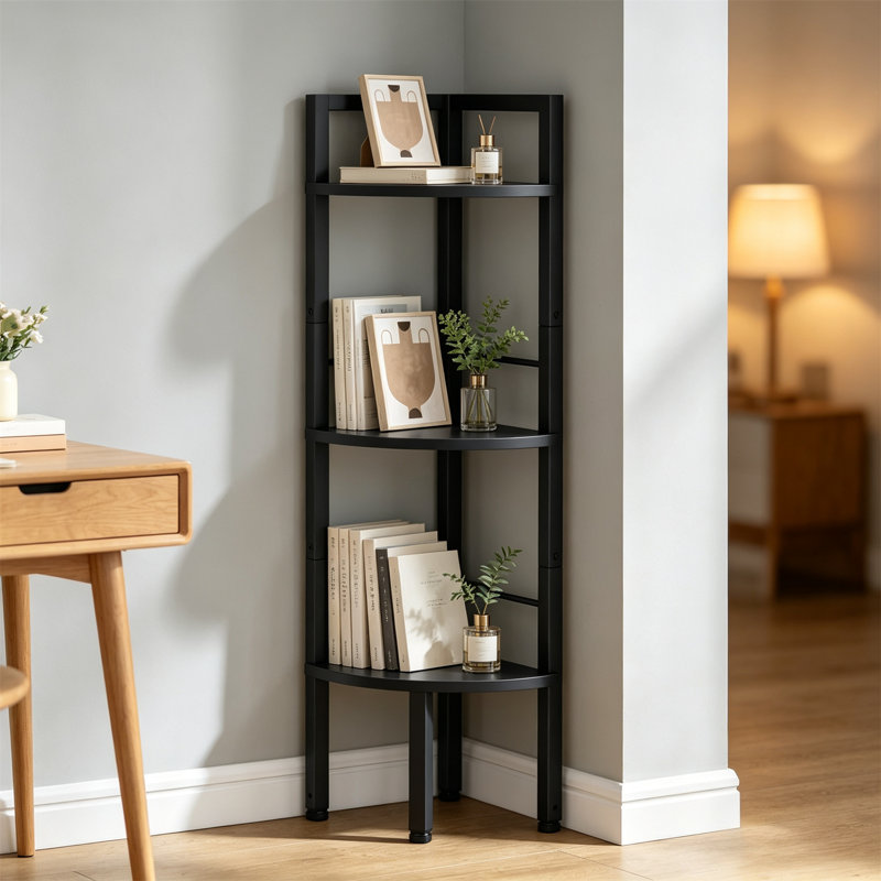 Corner Shelf Unit with Metal Frame, H 39,56 po x l 9,4 po x P 9,4 po