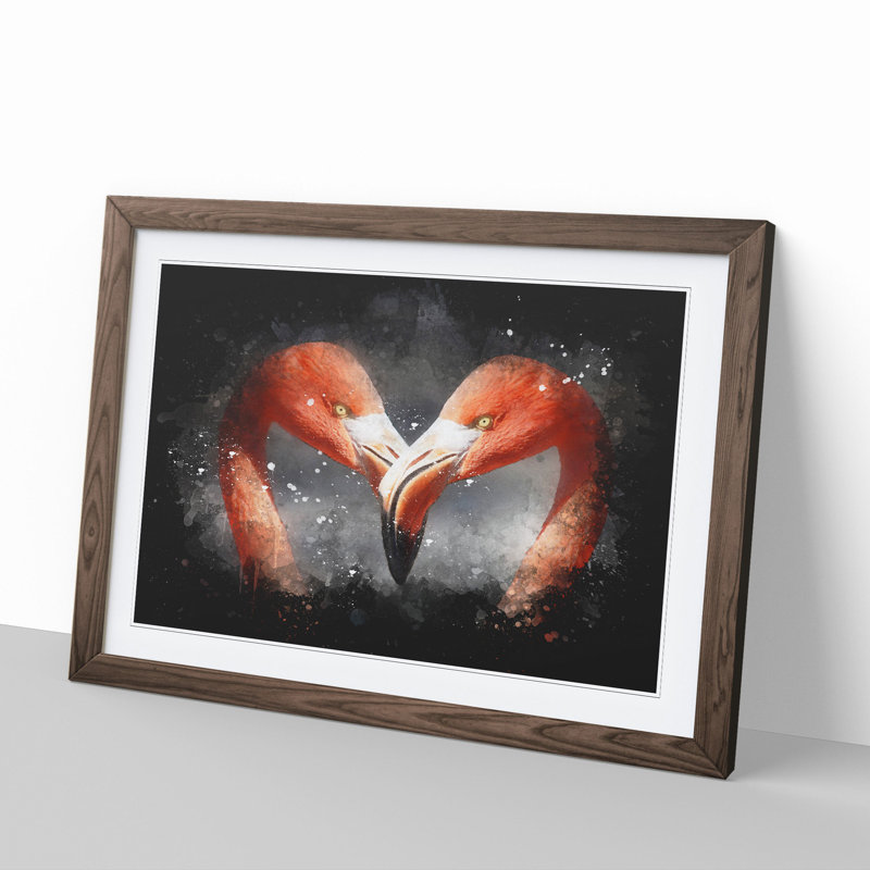 Pink Flamingo Vol.3 - Picture Frame Graphic Art, 27cm H x 36cm W x 2cm D, Walnut Framed