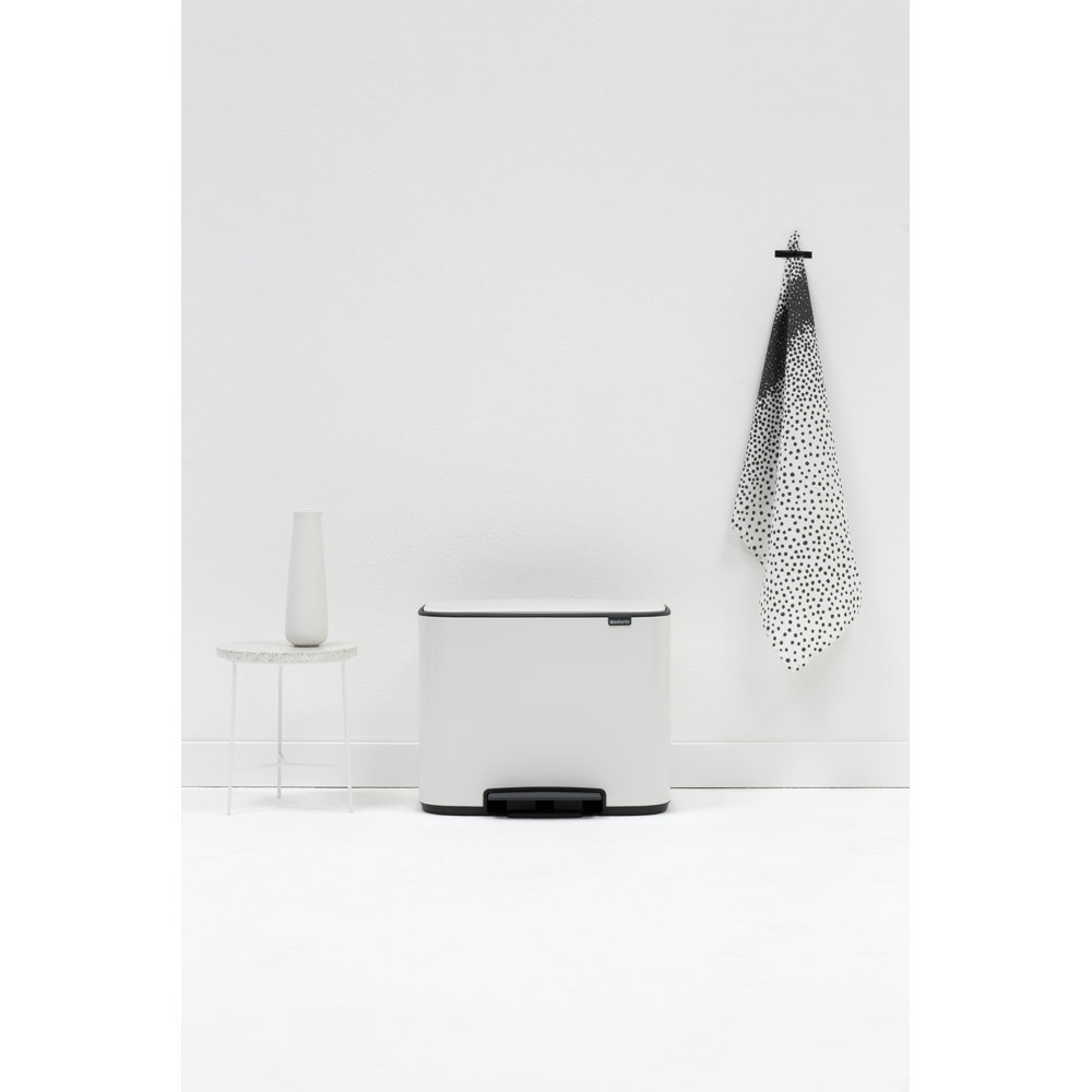 Brabantia Bo Step 9gal Recycling Can, White