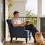 Fauteuil club en velours côtelé Mid Century Modern-680901333