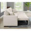 Canapé modulaire 76,5 po en mélange de lin avec lit escamotable et rangement pour chaise longue-1354770384