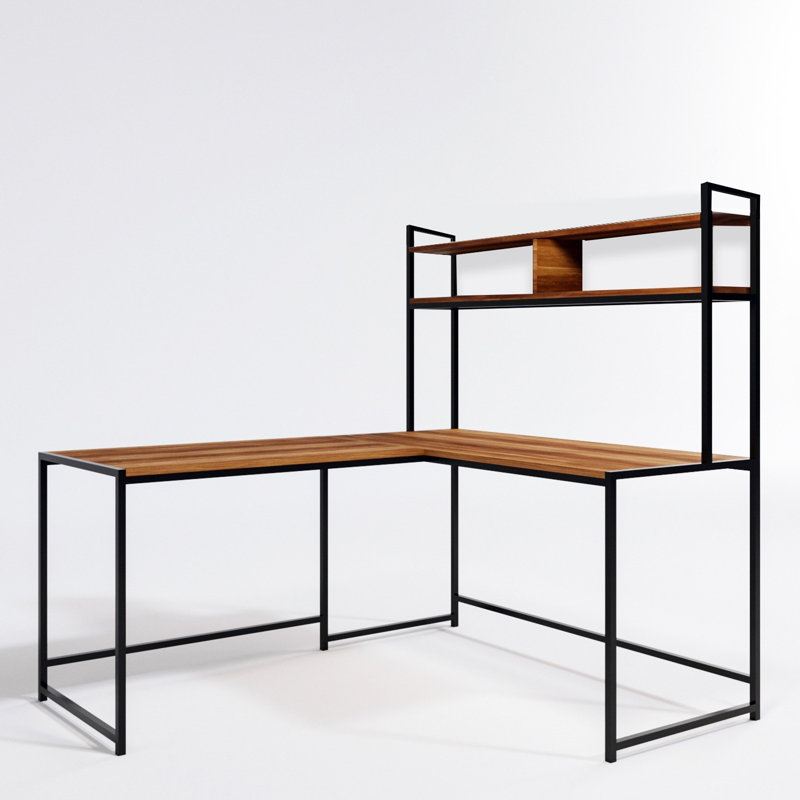 Nafne L-Shaped Writing Desk, Walnut