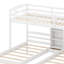 Triple lits superposés avec escalier et tiroirs de rangement, lit superposé simple au-dessus de simple et simple, structure en bois avec 3 lits superposés et tablettes intégrées