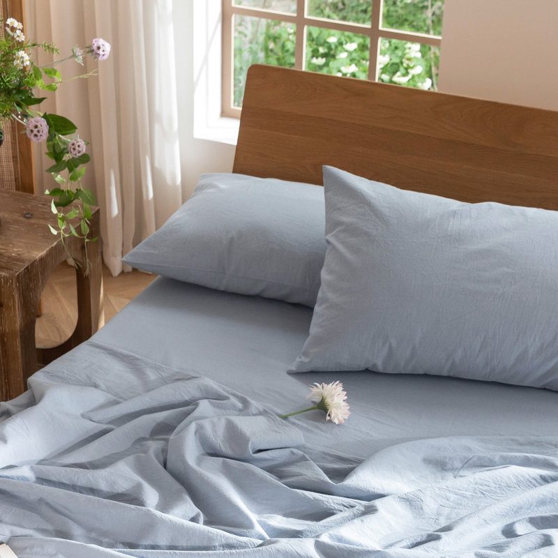 Fermeture de l'enveloppe des taies d'oreiller MooMee,  Très grand (20 po x 36 po), Bleu bleuet