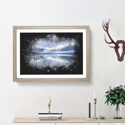 Lake Mcdonald In Montana Paint Splash - Picture Frame Graphic Art
