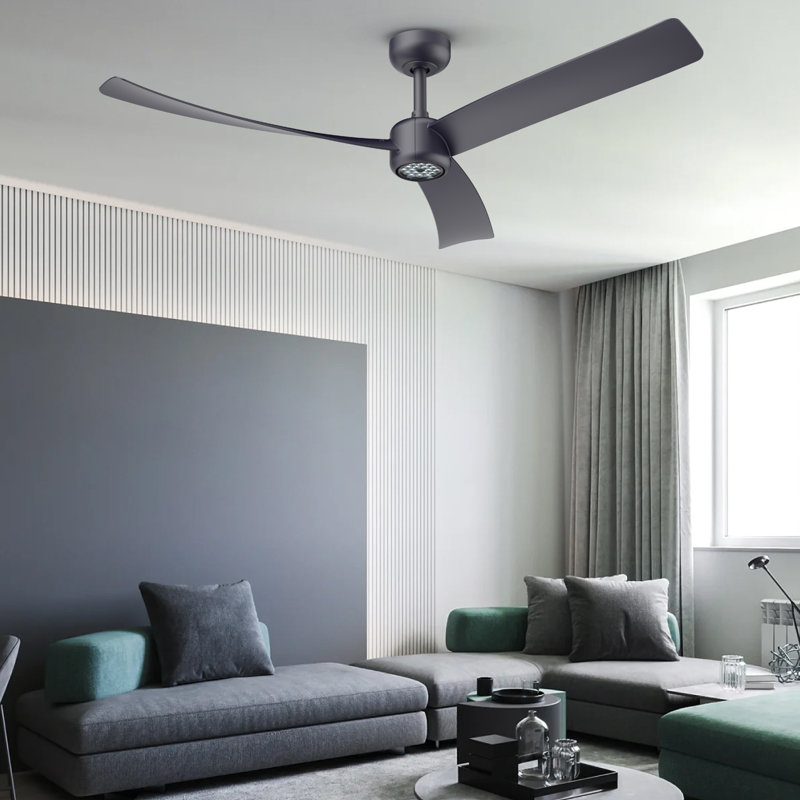 Ventilateur de plafond 52 pouces avec veilleuse à DEL espresso télécommandée, Espresso avec pales espresso