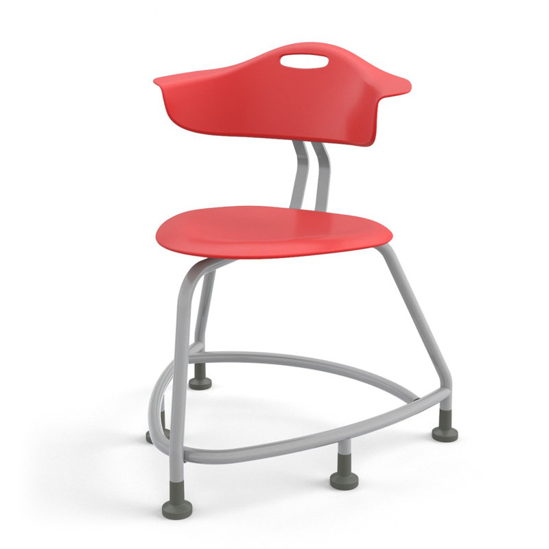 Chaise 360 avec dossier, glissières, Rouge