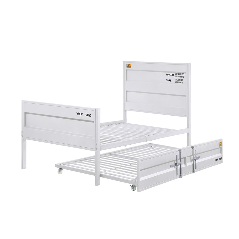 Lit plateforme, Blanc, Lit double