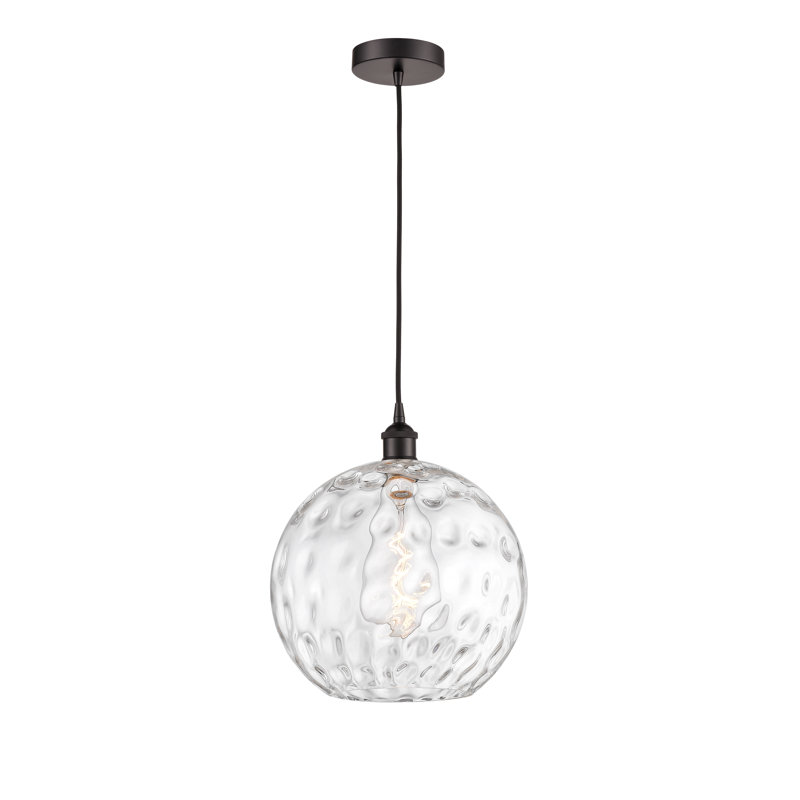 Luminaire suspendu simple à 1 lumière Ralph, H 14,75 po x l 12 po x P 12 po, Bronze huilé