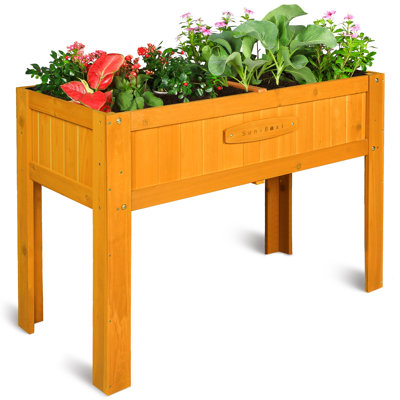Handmade Wood Elevated Planter