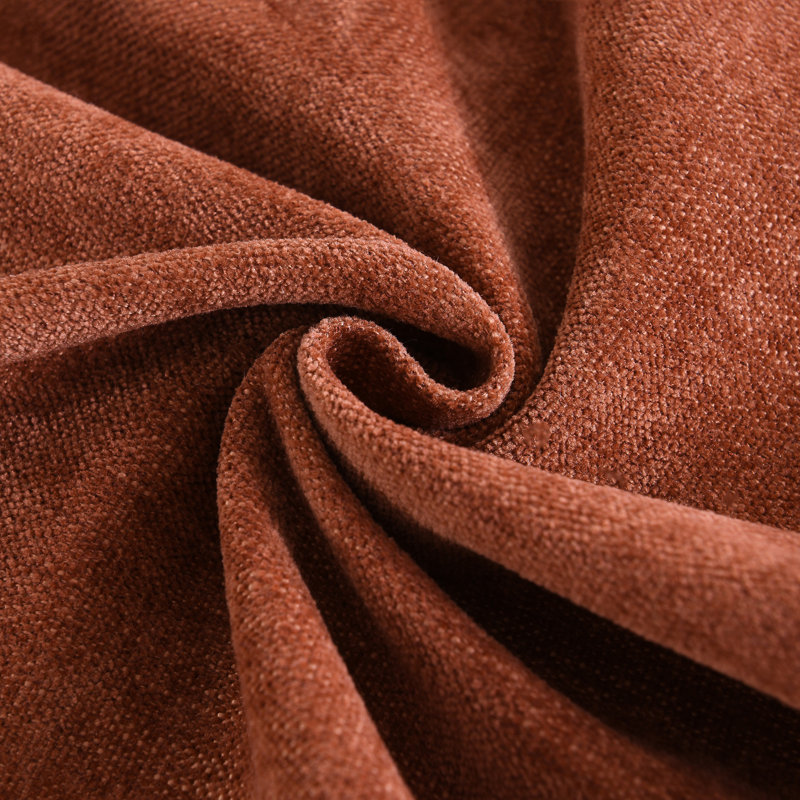 Soft Textured Slub Chenille Solid Cushion Cover Cozy Neutral Farmhouse Decorative Pillow Covers, Rust, Square 18"