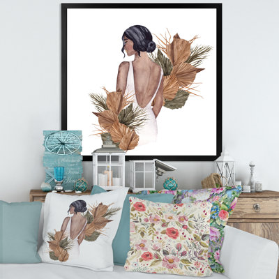 «Pretty Bride And Flowers - Glam», reproduction d'art sur toile