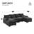 Alyzza Modern U-Shaped Sectional Sofa with Double Chaise & Lumbar Pillows – Sleeper Sofa for Apartments, Living Rooms-588369970