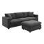 En forme de L contemporain avec canapé réglable en tissu à 4 places pour différents espaces, fabrication en fer, sièges confortables, capacité de 300 lb, salon modulaire gris moderne Dawn, appartement,-1797310956