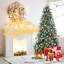 Arbre de Noël 4 pi avec 747 pointes, baies et pommes de pin - Branches PE + PVC enneigées, conception à charnières pour une installation facile, support en métal robuste - Décoration d'arbre de Noël naturelle-1062664768