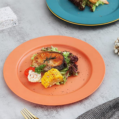 Clore Dinner Plates, Scratch-resistant, 10 Inch Flat Plate Set Of 8, Plates For Salad Steak In Kitchen Restaurant