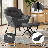 Upholstered Lazy Chair with Ottoman, Modern Accent Lounge Chair Reading Armchair with Footrest and Side Pocket-1083200955