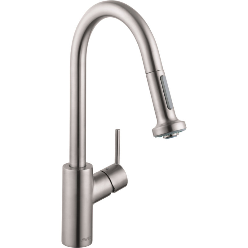 Talis S² Pull Down Single Handle Kitchen Faucet with Handle and Supply Lines, Steel Optik, 1.5 GPM