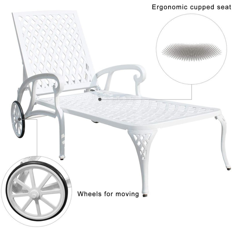 Aluminium Cast Lounge Chair 1Pcs White, White