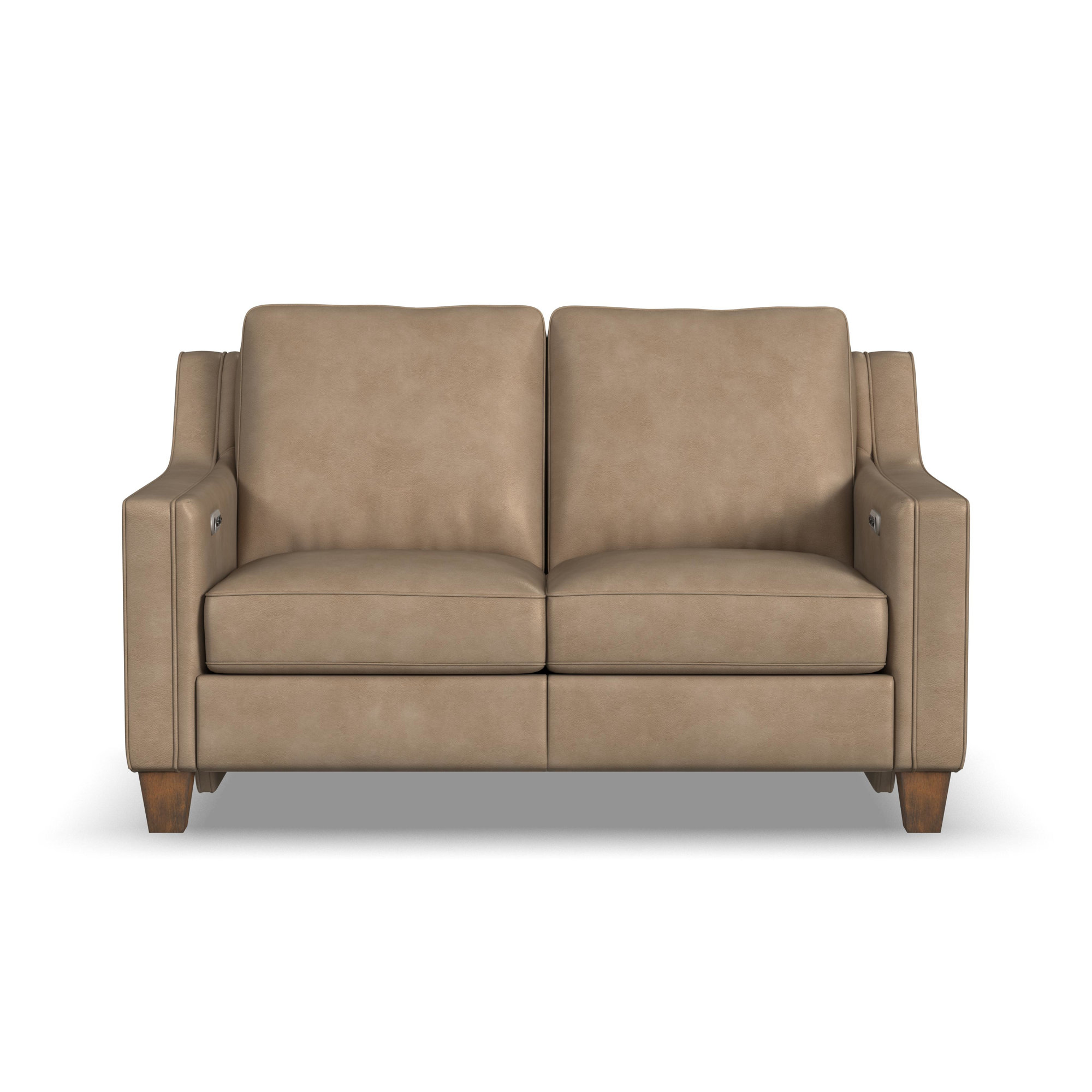 Finnegan Power Reclining Semi-Aniline Leather Loveseat, Cream