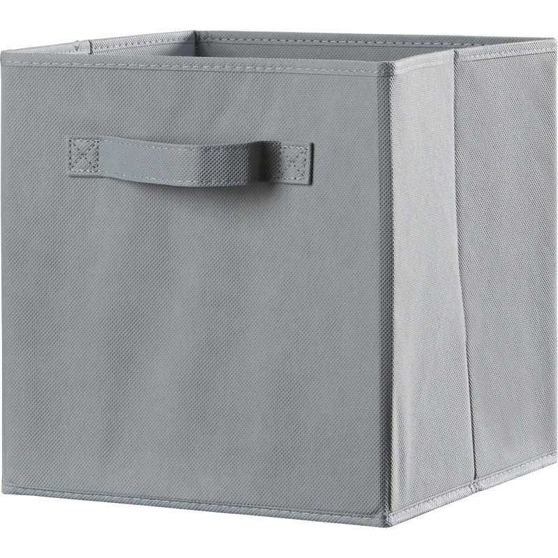 Gray Canvas Cube Storage Bin